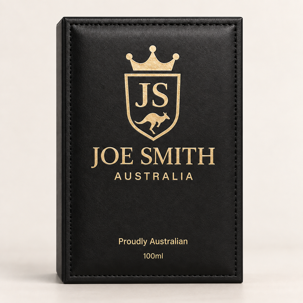 Joe Smith Elite black leather box; personal engraving appears below AUSTRALIA